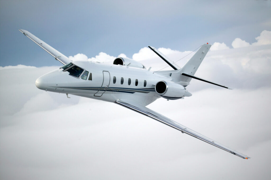 Cessna Citation X in flight