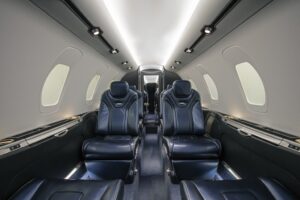 Modern cabin interior of the Cessna Citation XLS Gen2 private jet