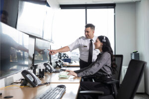 Flight operations team monitoring private jet safety and dispatch decisions