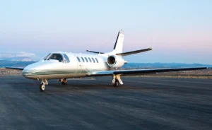 Cessna Citation Excel private jet parked on the ramp