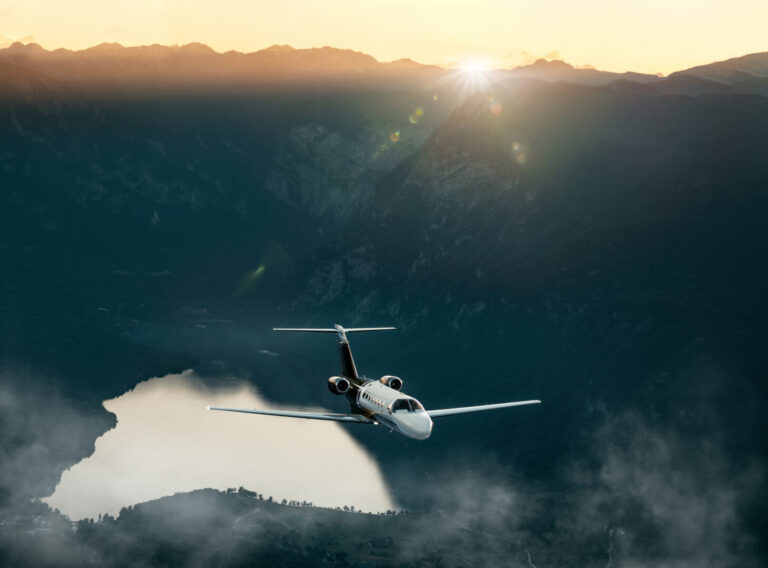 Citation Cj3+ private jet air to air photo